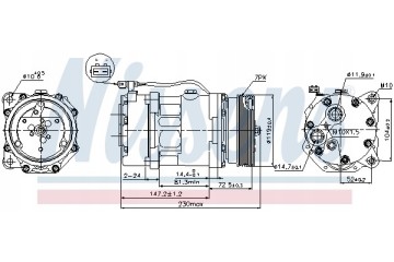 Compressor air conditioning NISSENS 89118 Part manufacturer Nissens