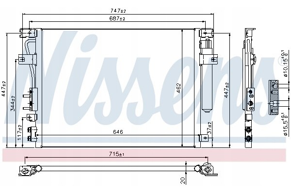 Condenser air conditioning NISSENS 940348 Part manufacturer Nissens