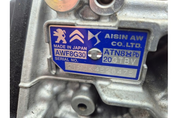 PEUGEOT 408 P54 CITROEN C5X C5 X 1 6 PETROL 20GTBV GEARBOX AWF8G30 Catalog number of the original 20GTBV AWF8G30 9834910080