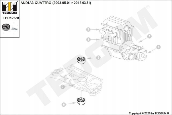 FLEXIBLE JOINT OF THE DRIVE SHAFT REAR SCREW AUDI SEAT SKODA VW Catalog number of the part TED42620