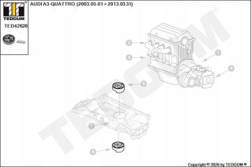 FLEXIBLE JOINT OF THE DRIVE SHAFT REAR SCREW AUDI SEAT SKODA VW Catalog number of the part TED42620
