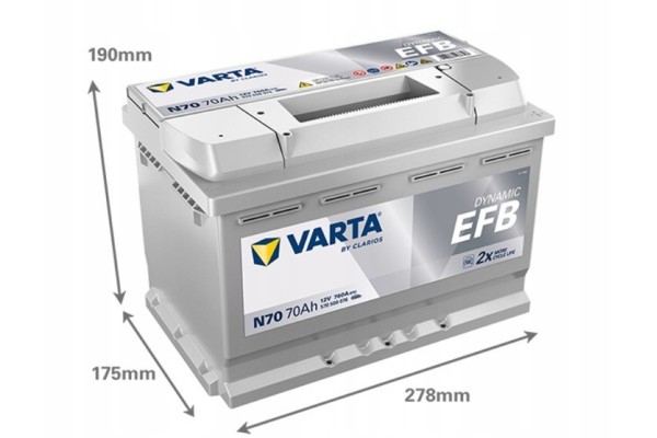 CAR BATTERY VARTA DYNAMIC EFB 70AH 760A N70 NEW MODEL Packaging status original