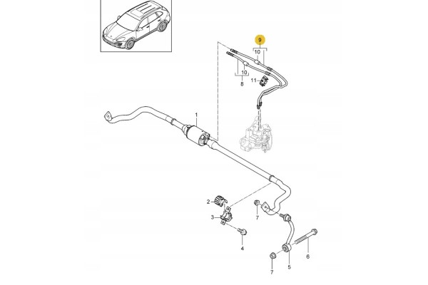 PORSCHE CAYENNE 9PA Rear Suspension Compressor Cable 95535912202 Part manufacturer Porsche OE