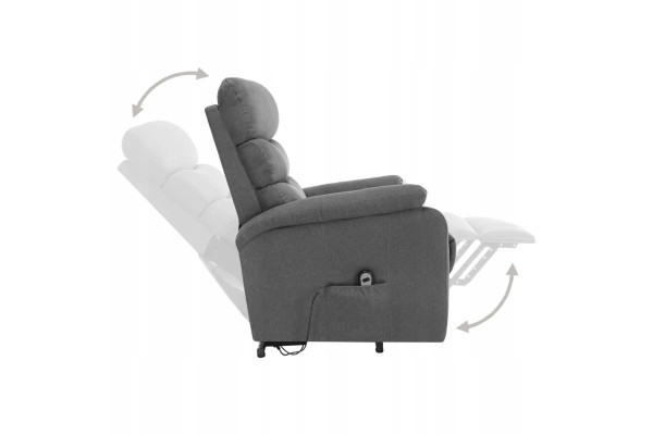 Reclining chair massage chair lifted light grey fabric EAN GTIN 8720286029015