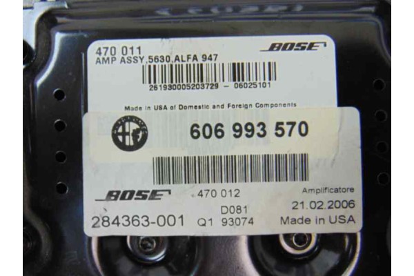 606993570 MODULO ELECTRONICO ALFA ROMEO GT (125) 1.9 JTD 16V 150/ Progression 2006 606993570 185421 ALFA ROMEO - 4