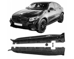 Side threshold steps for Mercedes GLC X253 C253 from 16 22 BLACK MAT