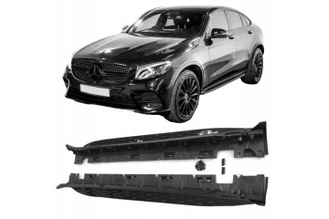 Side threshold steps for Mercedes GLC X253 C253 from 16 22 BLACK MAT