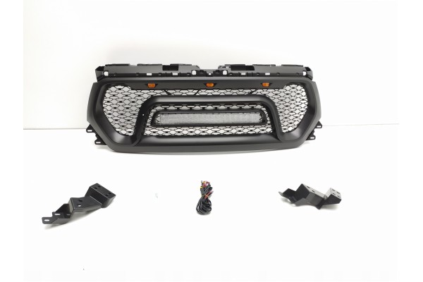 GRILL MOCK FRONT DODGE RAM 2019 2024 LED STYLE REBEL LED