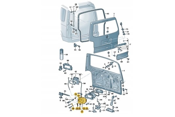 Tailgate lock bracket VW Transporter Product new original Quality of parts according to GVO O original with manufacturer s logo 