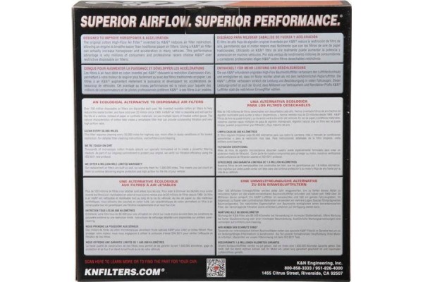 K N SPORT AIR FILTER 33 2413 Width 165 mm
