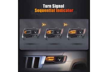 Headlights Lamp set Vland Led Lift look Jeep Grand Cherokee WK2 2010 2013 Installation side left right