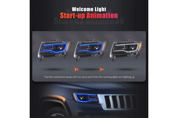 Headlights Lamp set Vland Led Lift look Jeep Grand Cherokee WK2 2010 2013 Type of low beam headlights LED