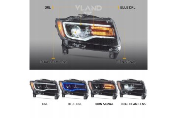 Headlights Lamp set Vland Led Lift look Jeep Grand Cherokee WK2 2010 2013 Version European