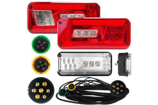 SET OF REAR LED LAMPS FOR TRAILER WIRING 9 5M 7PIN TRAILER