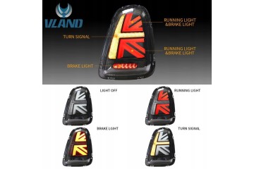 Vland Full LED Tail Lights Set Union Tuning Black for Mini Cooper R56 R57 R58 R59 Part manufacturer Diederichs
