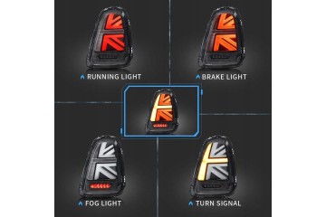 Vland Full LED Tail Lights Set Union Tuning Black for Mini Cooper R56 R57 R58 R59 Installation side left right