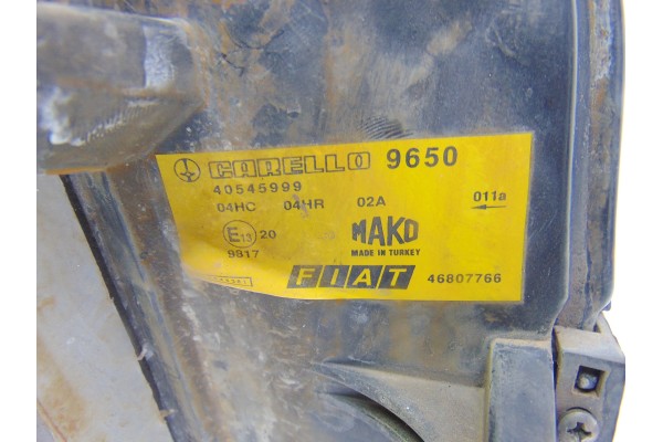 46807766 FARO DERECHO FIAT I DOBLÒ (223) CARGO 1.9 D SX Furg. Panorama 2001 46807766 190605 FIAT - 3