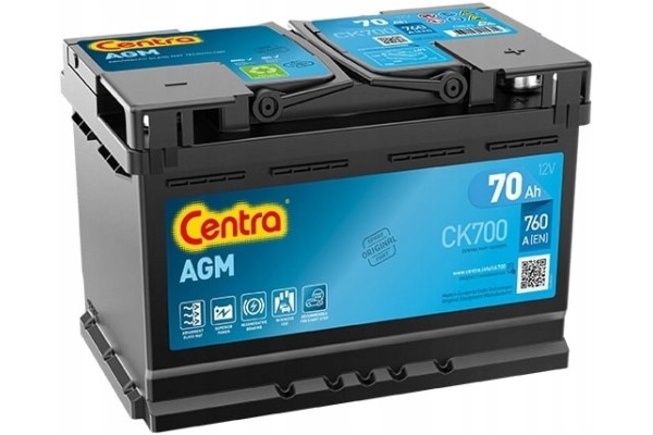 CAR BATTERY CENTRA AGM 72AH 760A CK700 NEW CK720 Packaging status original