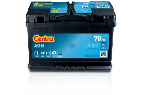 CAR BATTERY CENTRA AGM 72AH 760A CK700 NEW CK720 Model CK700
