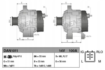ALTERNATOR 100A DAN1011 DENSO TOYOTA AVENSIS Car type cargo vans passenger cars