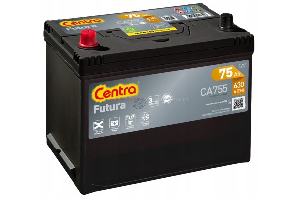 Battery Centra Futura CA755 12V 75Ah 630A L 3 YEARS WARRANTY