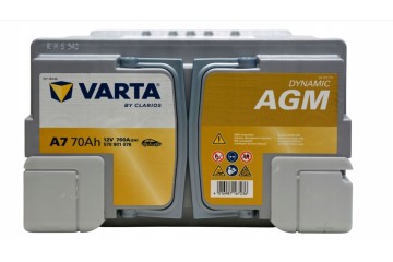 BATTERY VARTA A7 AGM 12V 70Ah 760A START STOP Catalog number of the part 570901076B512
