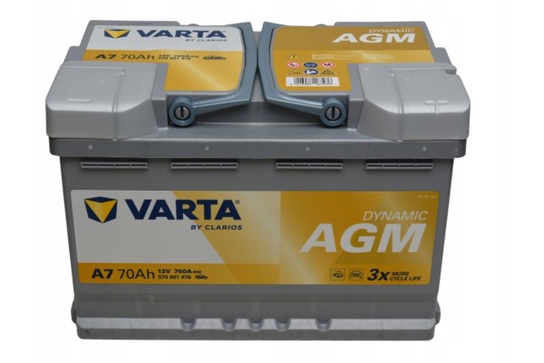 BATTERY VARTA A7 AGM 12V 70Ah 760A START STOP Part manufacturer Varta