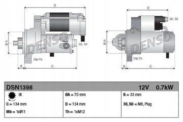 STARTER DSN1398 DENSO HONDA JAZZ II Packaging status original