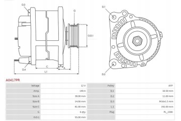 ALTERNATOR 140A A0417PR AS PL CITROEN FIAT Car type buses cargo vans passenger cars
