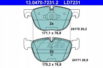 BRAKE PADS FRONT ATE CERAMIC BMW X5 07 13 13 X6 08 14 14 Catalog number of the part 13 0470 7231 2