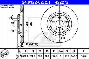 ATE 24 0134 0103 1 BRAKE DISC AUDI P A6 A7 A8 1 8 4 0 10 Number of discs offered 1