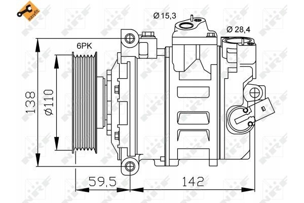 NRF VW GOLF 5 CRAFTER TOURAN DCS 17E AIR CONDITIONING COMPRESSOR Car type buses cargo vans passenger cars