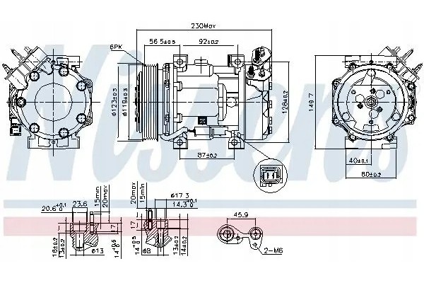 COMPRESSOR AIR CONDITIONING COMPRESSOR 89076 NISSENS Car type buses cargo vans passenger cars