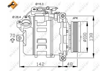 Compresor de aire acondicionado NRF 32433