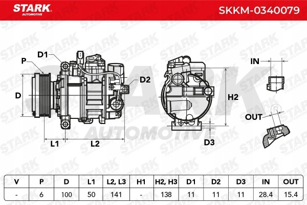 Compresor de aire acondicionado Stark SKKM-0340079