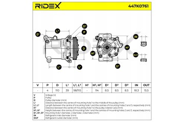 Compresor de aire acondicionado Ridex 447K0761