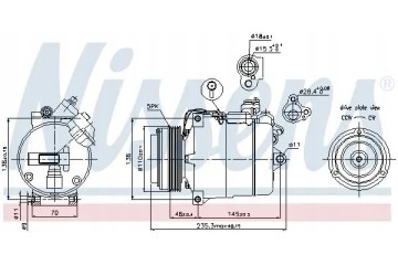COMPRESSOR AIR CONDITIONING COMPRESSOR 89034 NISSENS BMW Version European