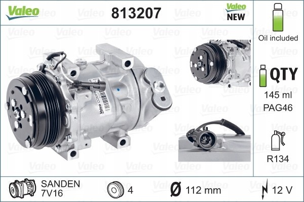 VALEO 813207 air conditioning compressor Car type buses cargo vans passenger cars