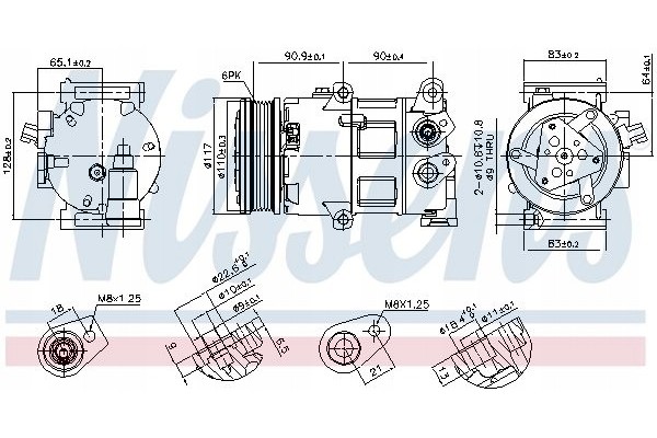 Compresor de aire acondicionado Nissens 890418