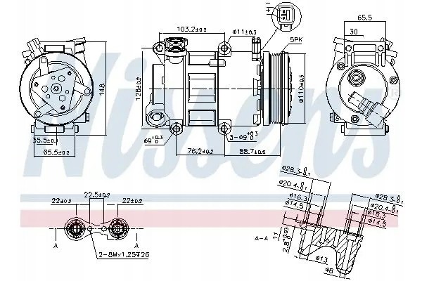 COMPRESSOR AIR CONDITIONING COMPRESSOR 89327 NISSENS Catalog number of the original VOLVO 1333040 VOLVO 1432750 VOLVO 1744996 VO