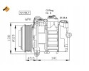 NRF AIR CONDITIONING COMPRESSOR DB SPRINTER 95 E CLASS 7SBU16C DIAMETERS Customs tariff code 84148080