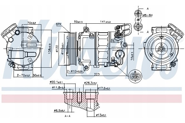 Compressor air conditioning NISSENS 89420 Part manufacturer Nissens