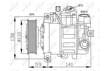 NRF AIR CONDITIONING COMPRESSOR AUDI A4 2000 2004 Customs tariff code 84148080