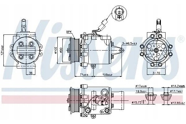 AIR CONDITIONING COMPRESSOR 89591 NISSENS Catalog number of substitutes ACAUTO AC 01MI010 ACAUTO AC 03XX04 ACAUTO AC 04MI05 ACAU