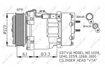 COMPRESSOR AIR CONDITIONING COMPRESSOR 32198 NRF CITROEN Packaging status original