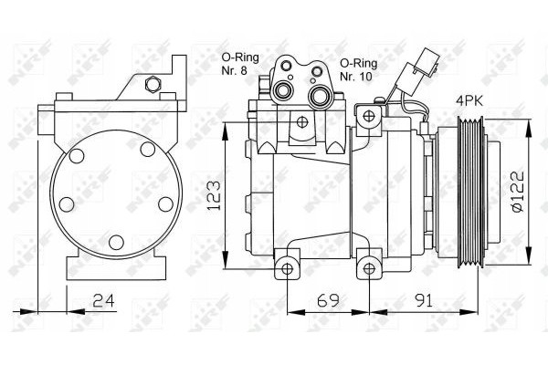 NRF AIR CONDITIONING COMPRESSOR KIA SPORTAGE 2 016V 04 HYUNDAI ELANTRA 2000 20 Catalog number of the part 32205
