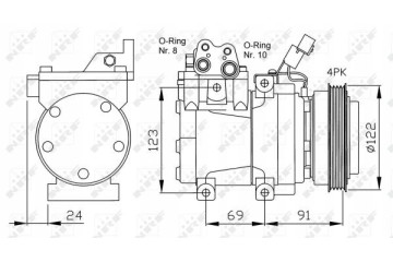 NRF AIR CONDITIONING COMPRESSOR KIA SPORTAGE 2 016V 04 HYUNDAI ELANTRA 2000 20 Catalog number of the part 32205