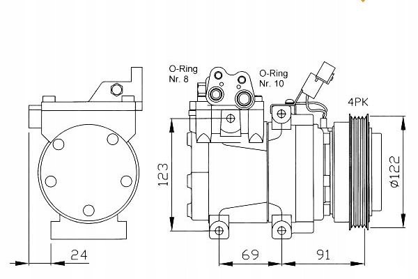 NRF AIR CONDITIONING COMPRESSOR KIA SPORTAGE 2 016V 04 HYUNDAI ELANTRA 2000 20 Catalog number of the original HYUNDAI 9770109000