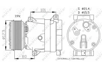 NRF AIR CONDITIONING COMPRESSOR RENAULT LAGOON 02 Catalog number of the original RENAULT 8200421410 RENAULT 8200678507 RENAULT 8
