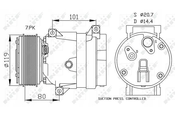 NRF AIR CONDITIONING COMPRESSOR RENAULT MASTER II 00 Car type buses cargo vans passenger cars